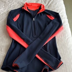 Blue and Orange Quarter-Zip Lululemon Reversible Pullover